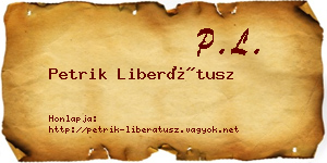 Petrik Liberátusz névjegykártya